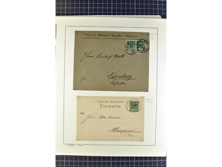 1872/1945, umfangreiche Sammlung Briefe und Karten ab Brustschilde mit nachverwendeten Stempeln, Hufeisenstempeln, des Weiter