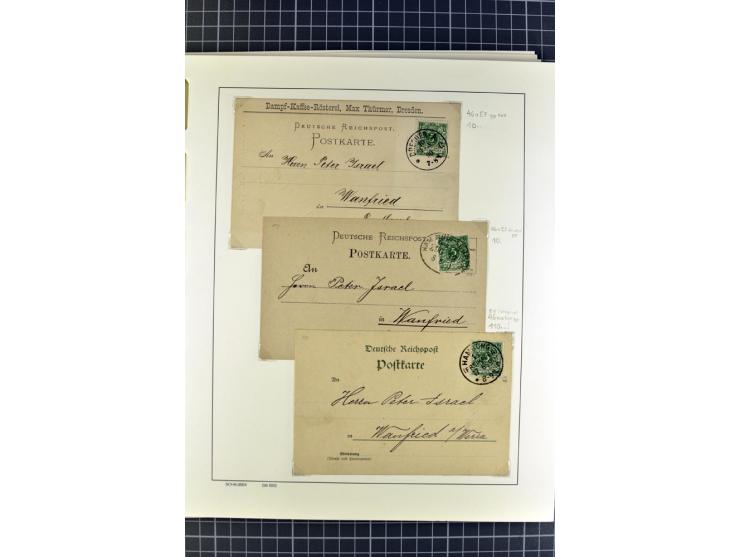 1872/1945, umfangreiche Sammlung Briefe und Karten ab Brustschilde mit nachverwendeten Stempeln, Hufeisenstempeln, des Weiter