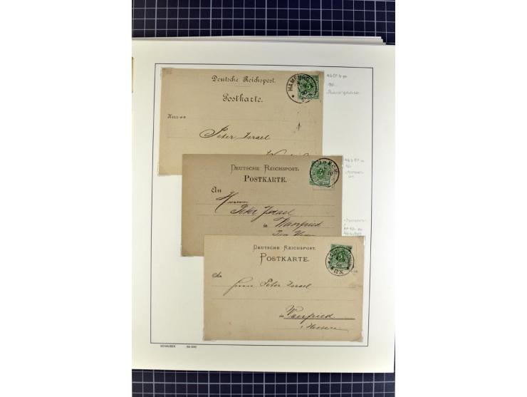 1872/1945, umfangreiche Sammlung Briefe und Karten ab Brustschilde mit nachverwendeten Stempeln, Hufeisenstempeln, des Weiter