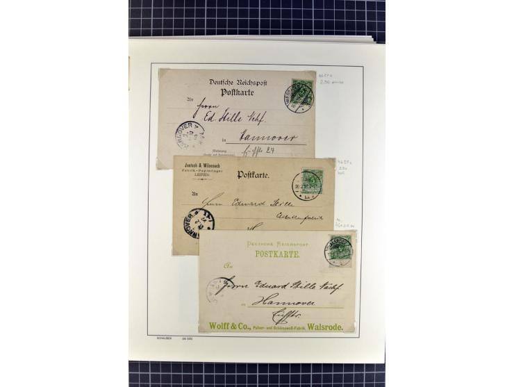 1872/1945, umfangreiche Sammlung Briefe und Karten ab Brustschilde mit nachverwendeten Stempeln, Hufeisenstempeln, des Weiter
