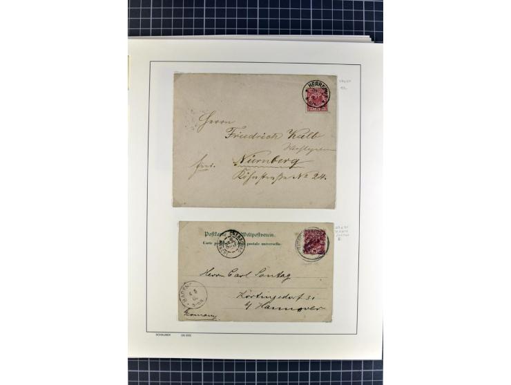 1872/1945, umfangreiche Sammlung Briefe und Karten ab Brustschilde mit nachverwendeten Stempeln, Hufeisenstempeln, des Weiter