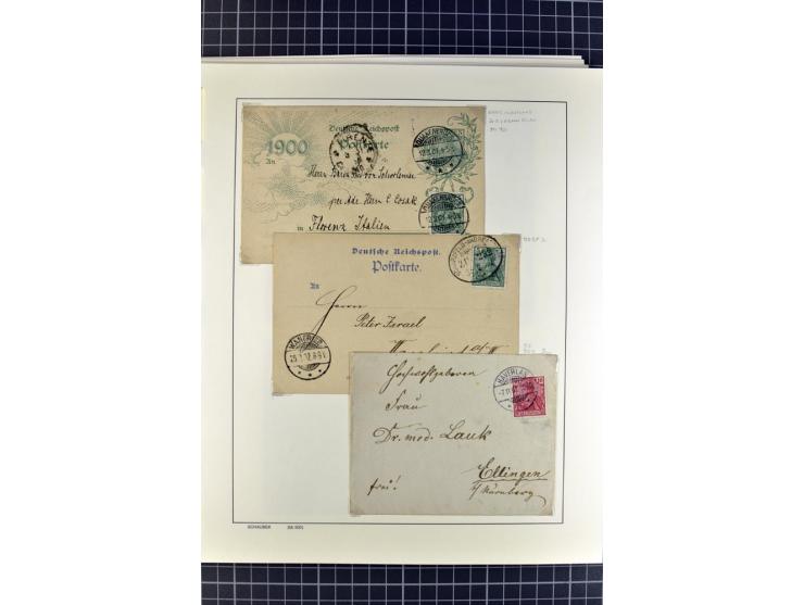 1872/1945, umfangreiche Sammlung Briefe und Karten ab Brustschilde mit nachverwendeten Stempeln, Hufeisenstempeln, des Weiter