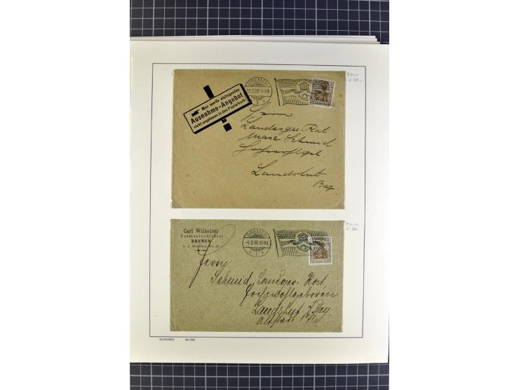 1872/1945, umfangreiche Sammlung Briefe und Karten ab Brustschilde mit nachverwendeten Stempeln, Hufeisenstempeln, des Weiter