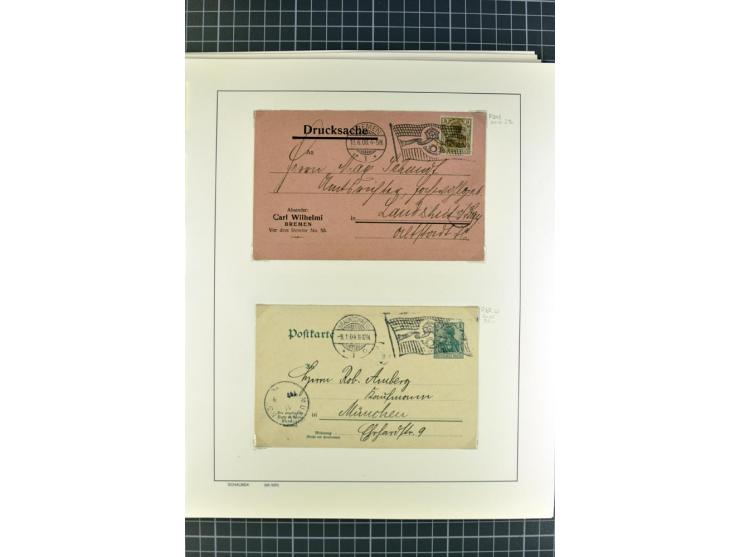 1872/1945, umfangreiche Sammlung Briefe und Karten ab Brustschilde mit nachverwendeten Stempeln, Hufeisenstempeln, des Weiter
