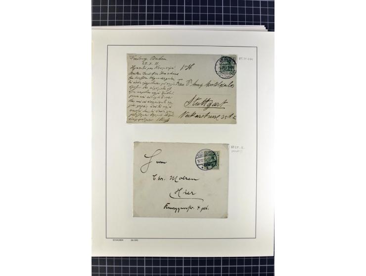 1872/1945, umfangreiche Sammlung Briefe und Karten ab Brustschilde mit nachverwendeten Stempeln, Hufeisenstempeln, des Weiter