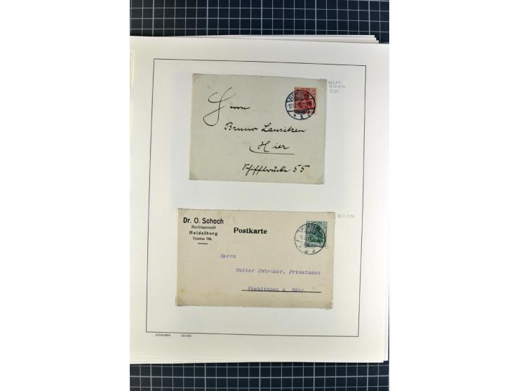 1872/1945, umfangreiche Sammlung Briefe und Karten ab Brustschilde mit nachverwendeten Stempeln, Hufeisenstempeln, des Weiter