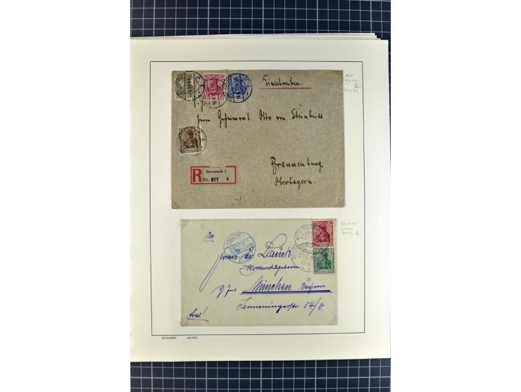 1872/1945, umfangreiche Sammlung Briefe und Karten ab Brustschilde mit nachverwendeten Stempeln, Hufeisenstempeln, des Weiter