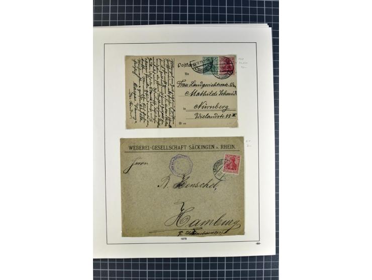 1872/1945, umfangreiche Sammlung Briefe und Karten ab Brustschilde mit nachverwendeten Stempeln, Hufeisenstempeln, des Weiter
