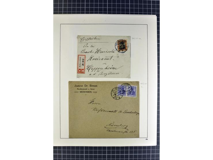 1872/1945, umfangreiche Sammlung Briefe und Karten ab Brustschilde mit nachverwendeten Stempeln, Hufeisenstempeln, des Weiter