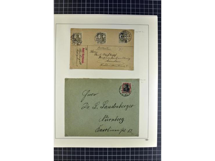 1872/1945, umfangreiche Sammlung Briefe und Karten ab Brustschilde mit nachverwendeten Stempeln, Hufeisenstempeln, des Weiter