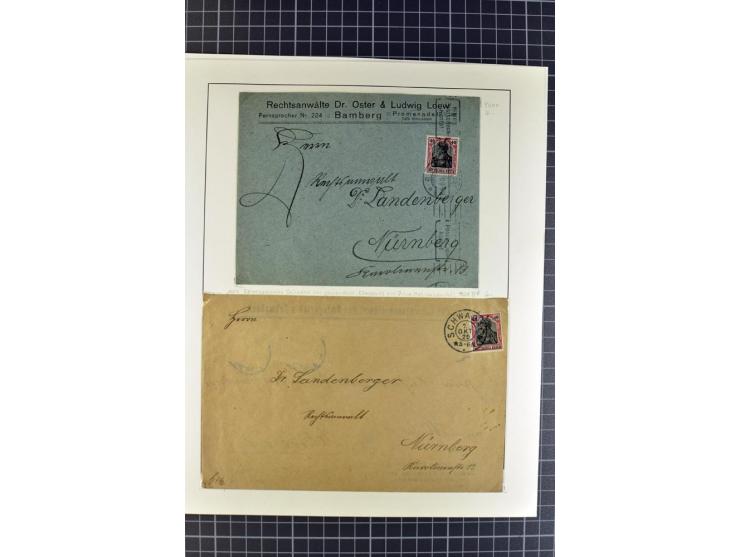 1872/1945, umfangreiche Sammlung Briefe und Karten ab Brustschilde mit nachverwendeten Stempeln, Hufeisenstempeln, des Weiter