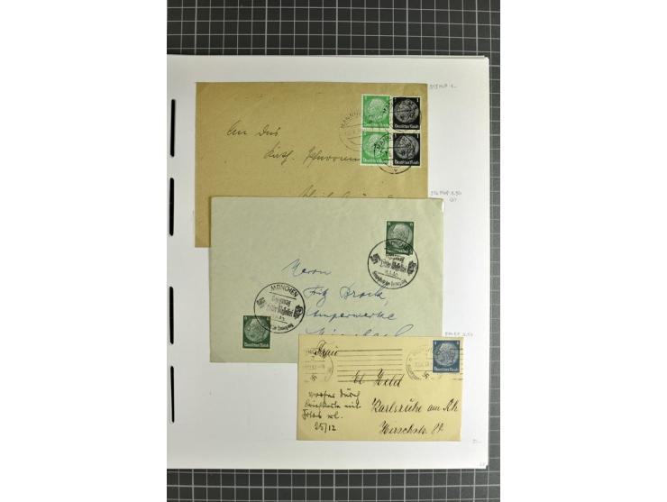 1872/1945, umfangreiche Sammlung Briefe und Karten ab Brustschilde mit nachverwendeten Stempeln, Hufeisenstempeln, des Weiter