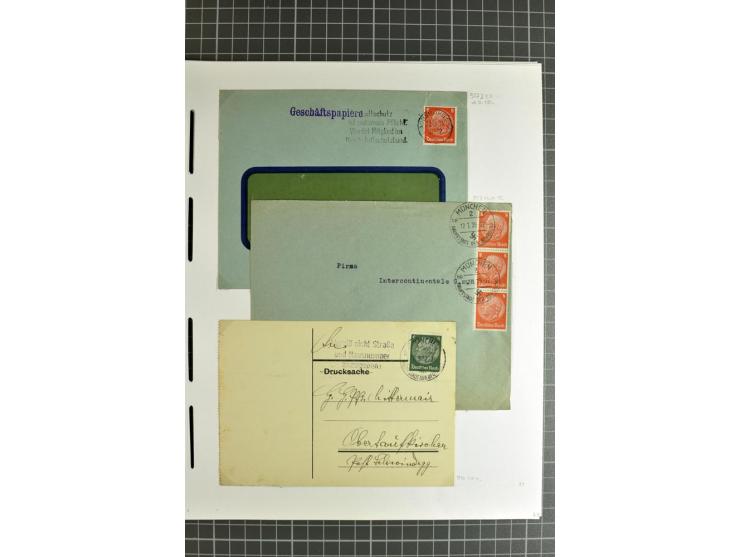 1872/1945, umfangreiche Sammlung Briefe und Karten ab Brustschilde mit nachverwendeten Stempeln, Hufeisenstempeln, des Weiter
