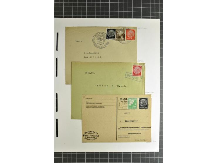 1872/1945, umfangreiche Sammlung Briefe und Karten ab Brustschilde mit nachverwendeten Stempeln, Hufeisenstempeln, des Weiter