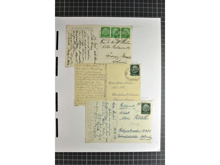 1872/1945, umfangreiche Sammlung Briefe und Karten ab Brustschilde mit nachverwendeten Stempeln, Hufeisenstempeln, des Weiter