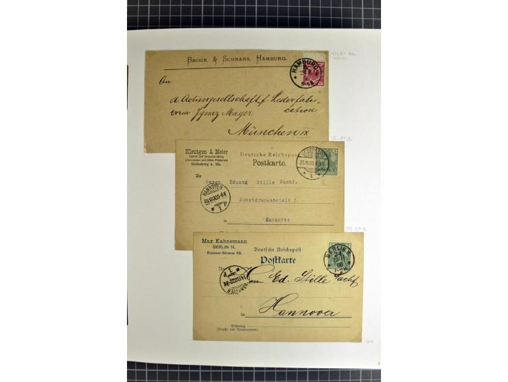 1872/1945, umfangreiche Sammlung Briefe und Karten ab Brustschilde mit nachverwendeten Stempeln, Hufeisenstempeln, des Weiter