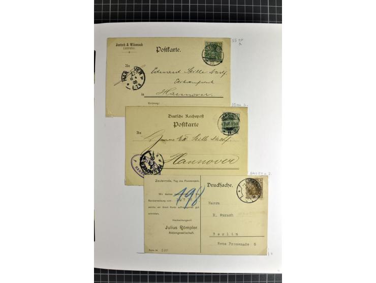 1872/1945, umfangreiche Sammlung Briefe und Karten ab Brustschilde mit nachverwendeten Stempeln, Hufeisenstempeln, des Weiter