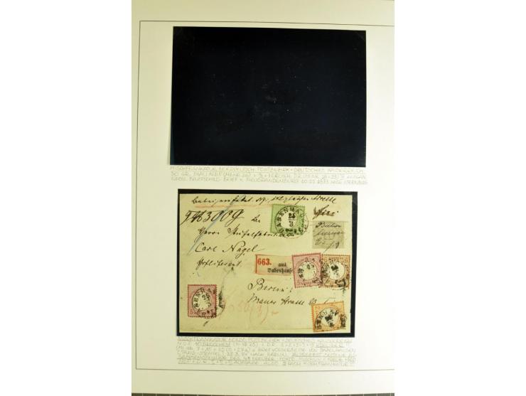 1872/74, Brustschilde-Briefe-Sammlung mit 20 interessanten Briefen, dabei Mischfrankaturen mit NDP 10 und 30 Gr.-Marken, Misc