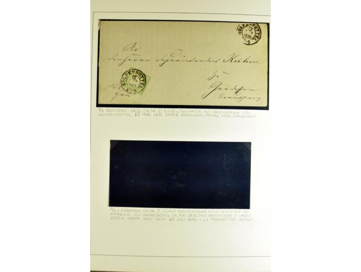1872/74, Brustschilde-Briefe-Sammlung mit 20 interessanten Briefen, dabei Mischfrankaturen mit NDP 10 und 30 Gr.-Marken, Misc