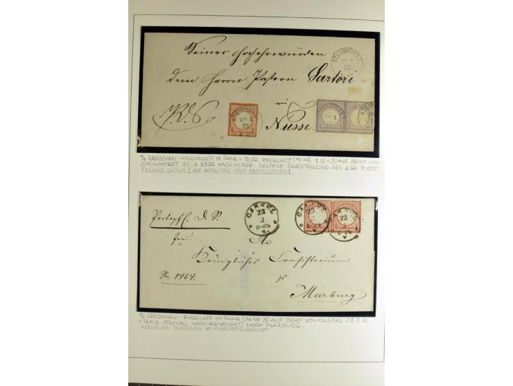 1872/74, Brustschilde-Briefe-Sammlung mit 20 interessanten Briefen, dabei Mischfrankaturen mit NDP 10 und 30 Gr.-Marken, Misc