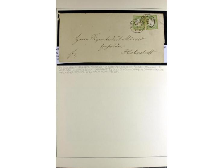 1872/74, Brustschilde-Briefe-Sammlung mit 20 interessanten Briefen, dabei Mischfrankaturen mit NDP 10 und 30 Gr.-Marken, Misc