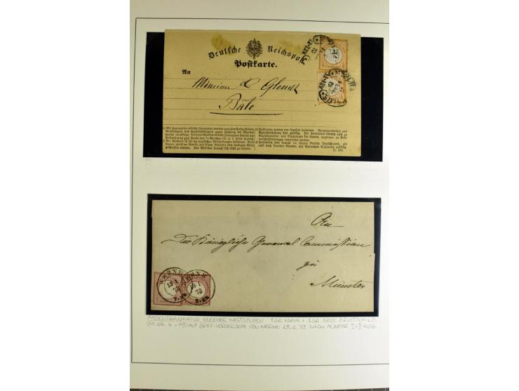 1872/74, Brustschilde-Briefe-Sammlung mit 20 interessanten Briefen, dabei Mischfrankaturen mit NDP 10 und 30 Gr.-Marken, Misc