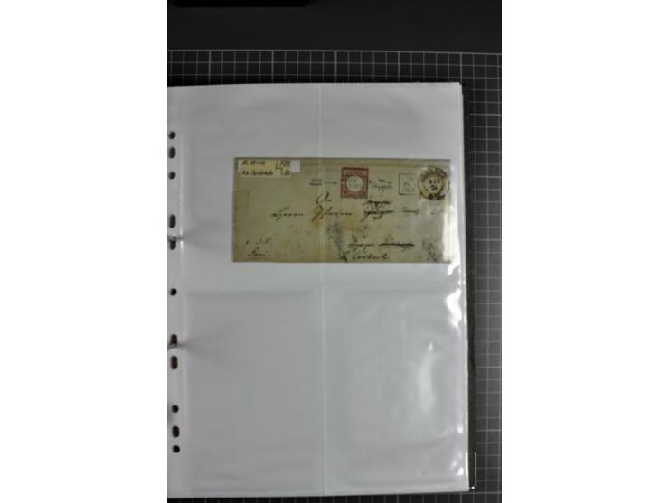 1872/74, interessanter Posten mit ca. 70 Briefen, dabei EF und MEF, bessere Frankaturen (u.a. Mi.-Nr. 8 auf Brief in den eige
