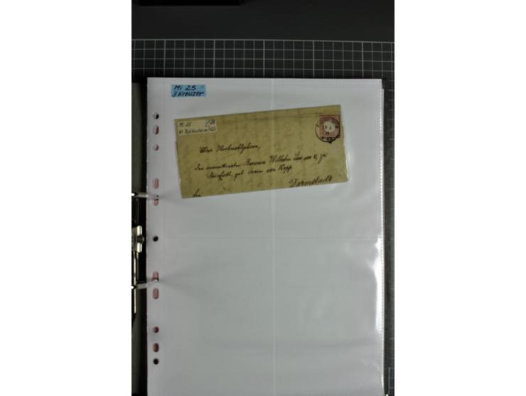 1872/74, interessanter Posten mit ca. 70 Briefen, dabei EF und MEF, bessere Frankaturen (u.a. Mi.-Nr. 8 auf Brief in den eige