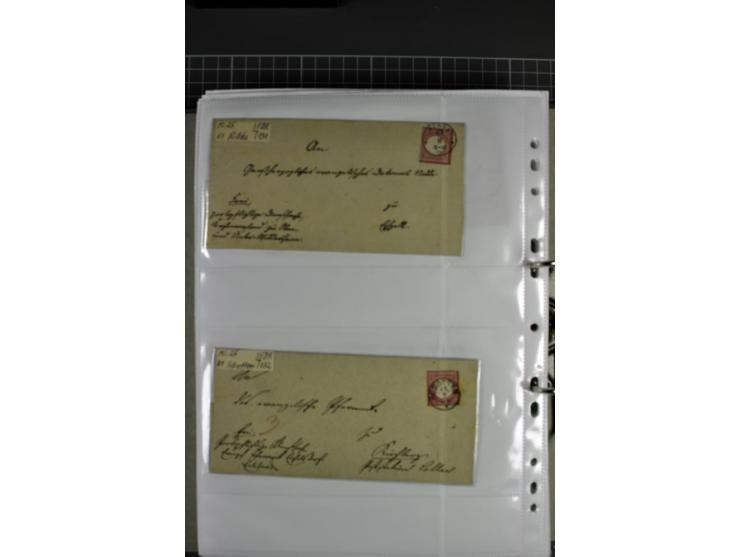 1872/74, interessanter Posten mit ca. 70 Briefen, dabei EF und MEF, bessere Frankaturen (u.a. Mi.-Nr. 8 auf Brief in den eige