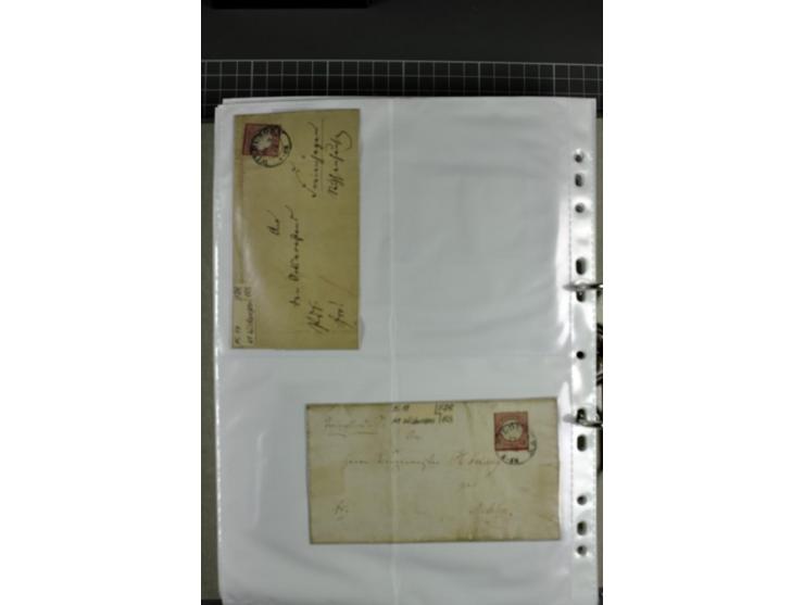 1872/74, interessanter Posten mit ca. 70 Briefen, dabei EF und MEF, bessere Frankaturen (u.a. Mi.-Nr. 8 auf Brief in den eige