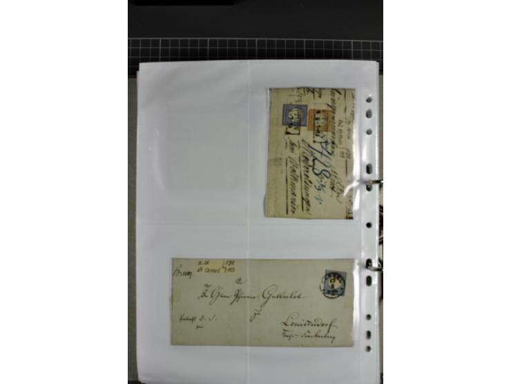 1872/74, interessanter Posten mit ca. 70 Briefen, dabei EF und MEF, bessere Frankaturen (u.a. Mi.-Nr. 8 auf Brief in den eige