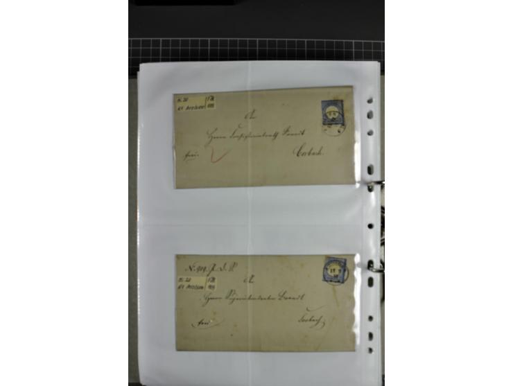 1872/74, interessanter Posten mit ca. 70 Briefen, dabei EF und MEF, bessere Frankaturen (u.a. Mi.-Nr. 8 auf Brief in den eige