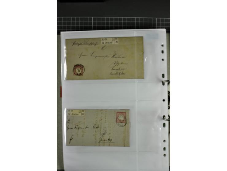 1872/74, interessanter Posten mit ca. 70 Briefen, dabei EF und MEF, bessere Frankaturen (u.a. Mi.-Nr. 8 auf Brief in den eige
