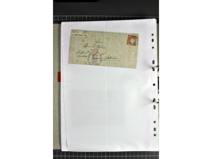 1872/74, interessanter Posten mit ca. 70 Briefen, dabei EF und MEF, bessere Frankaturen (u.a. Mi.-Nr. 8 auf Brief in den eige