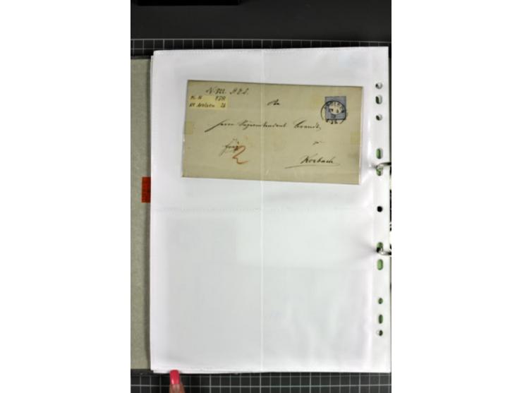 1872/74, interessanter Posten mit ca. 70 Briefen, dabei EF und MEF, bessere Frankaturen (u.a. Mi.-Nr. 8 auf Brief in den eige