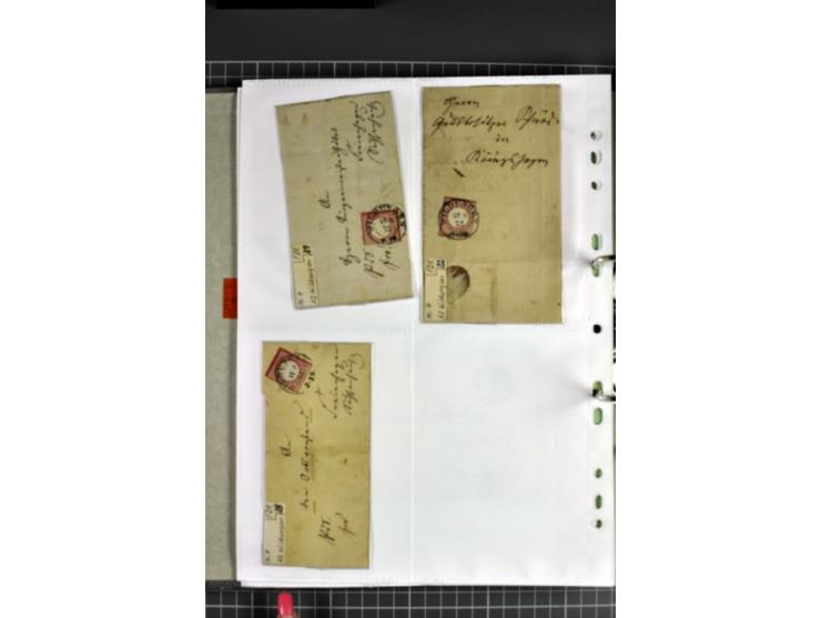 1872/74, interessanter Posten mit ca. 70 Briefen, dabei EF und MEF, bessere Frankaturen (u.a. Mi.-Nr. 8 auf Brief in den eige
