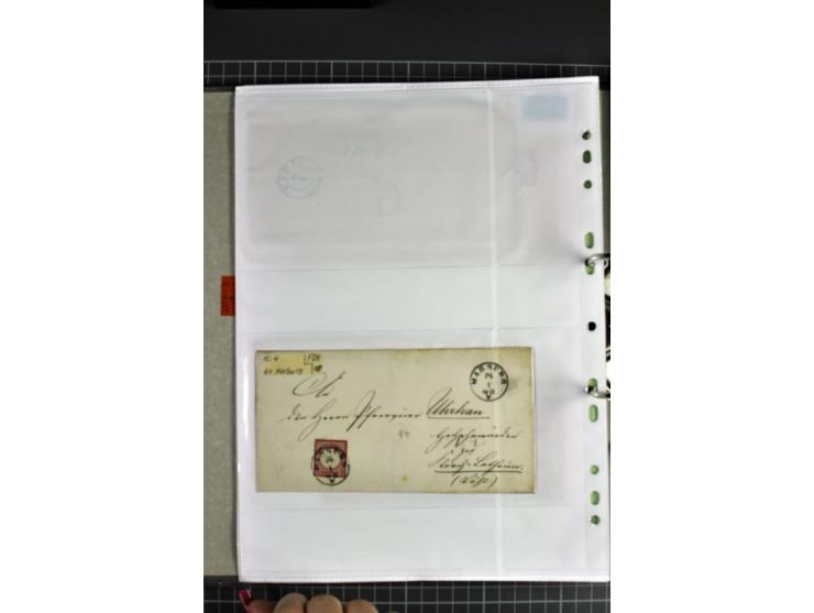1872/74, interessanter Posten mit ca. 70 Briefen, dabei EF und MEF, bessere Frankaturen (u.a. Mi.-Nr. 8 auf Brief in den eige