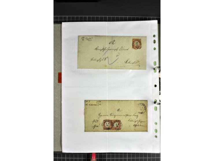 1872/74, interessanter Posten mit ca. 70 Briefen, dabei EF und MEF, bessere Frankaturen (u.a. Mi.-Nr. 8 auf Brief in den eige