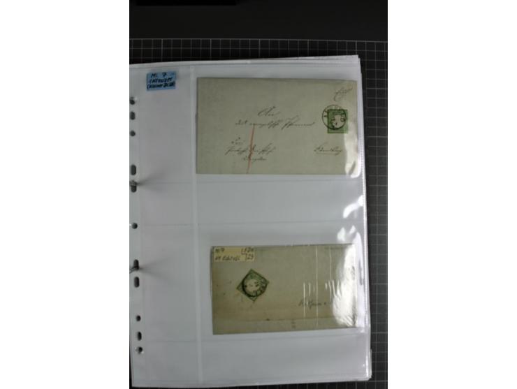 1872/74, interessanter Posten mit ca. 70 Briefen, dabei EF und MEF, bessere Frankaturen (u.a. Mi.-Nr. 8 auf Brief in den eige
