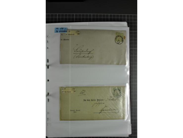 1872/74, interessanter Posten mit ca. 70 Briefen, dabei EF und MEF, bessere Frankaturen (u.a. Mi.-Nr. 8 auf Brief in den eige