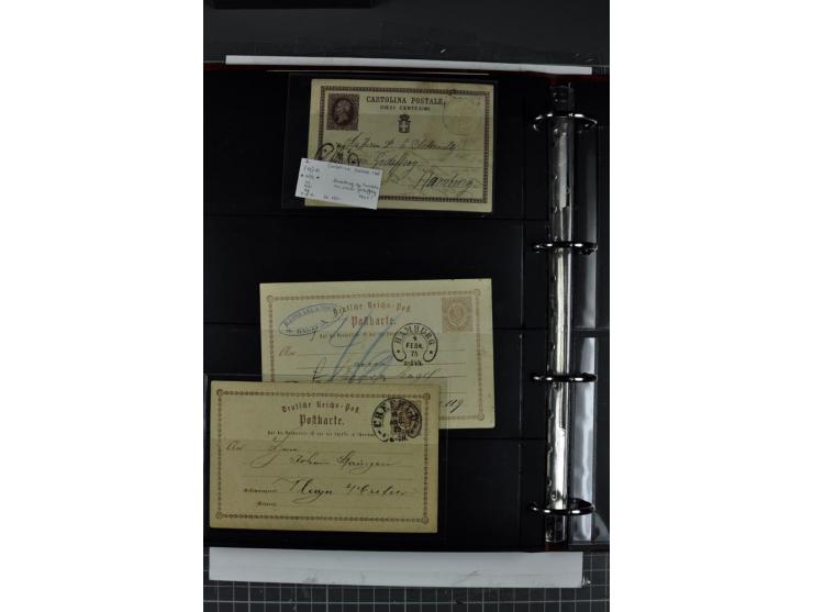 1872/75, Brustschilde-Spezialsammlung mit 44 ungebrauchten und gestempelten Ganzsachen-Umschlägen und -Karten, dabei 2 Karten