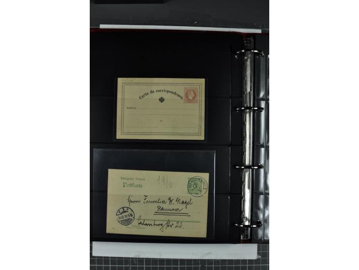 1872/75, Brustschilde-Spezialsammlung mit 44 ungebrauchten und gestempelten Ganzsachen-Umschlägen und -Karten, dabei 2 Karten