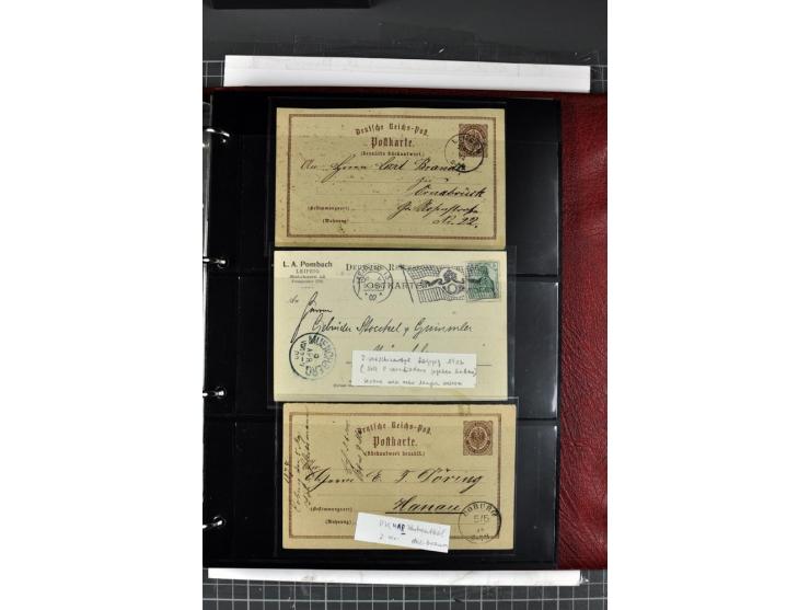 1872/75, Brustschilde-Spezialsammlung mit 44 ungebrauchten und gestempelten Ganzsachen-Umschlägen und -Karten, dabei 2 Karten