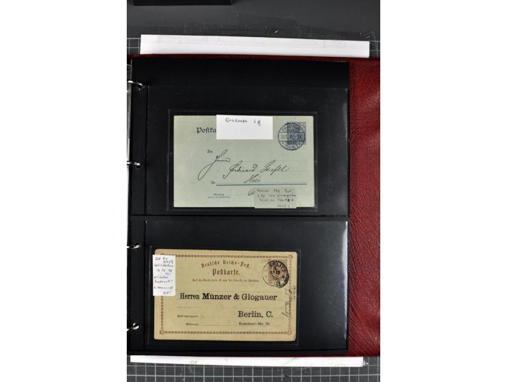 1872/75, Brustschilde-Spezialsammlung mit 44 ungebrauchten und gestempelten Ganzsachen-Umschlägen und -Karten, dabei 2 Karten