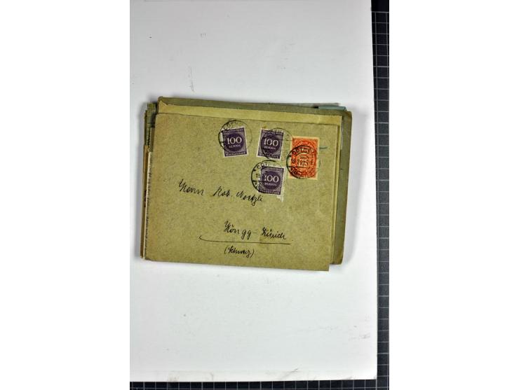 1898/1935, interessante Parie inkl. etwas Bayern mit ca. 70 Briefen, Karten und Ganzsachen, Schwerpunkt Infla mit Auslandsfra