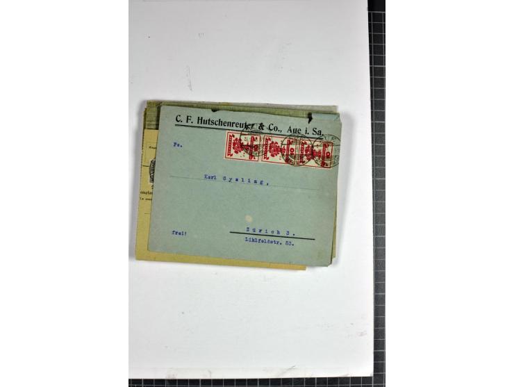 1898/1935, interessante Parie inkl. etwas Bayern mit ca. 70 Briefen, Karten und Ganzsachen, Schwerpunkt Infla mit Auslandsfra