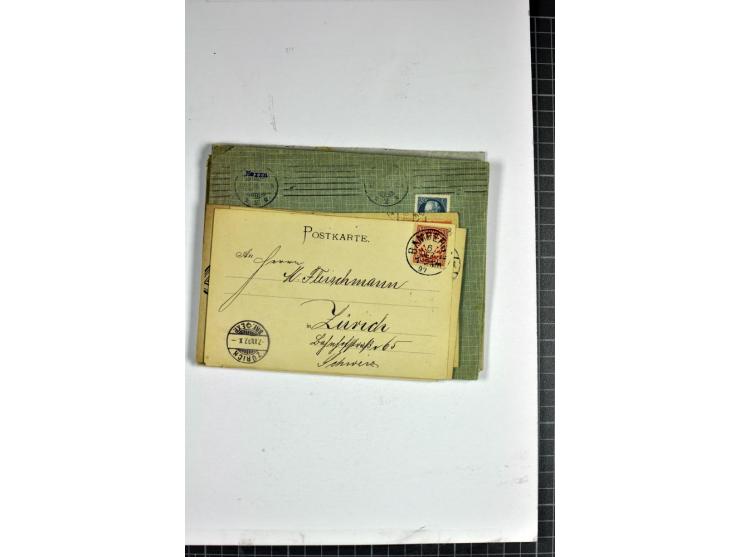 1898/1935, interessante Parie inkl. etwas Bayern mit ca. 70 Briefen, Karten und Ganzsachen, Schwerpunkt Infla mit Auslandsfra