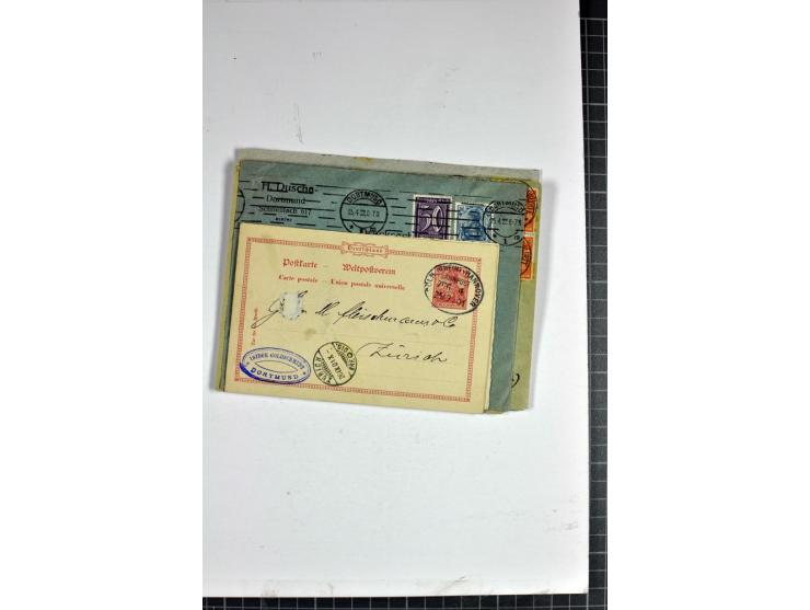 1898/1935, interessante Parie inkl. etwas Bayern mit ca. 70 Briefen, Karten und Ganzsachen, Schwerpunkt Infla mit Auslandsfra