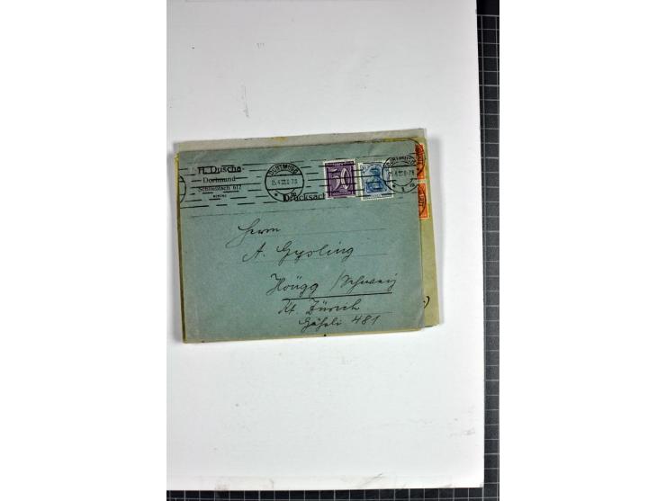 1898/1935, interessante Parie inkl. etwas Bayern mit ca. 70 Briefen, Karten und Ganzsachen, Schwerpunkt Infla mit Auslandsfra