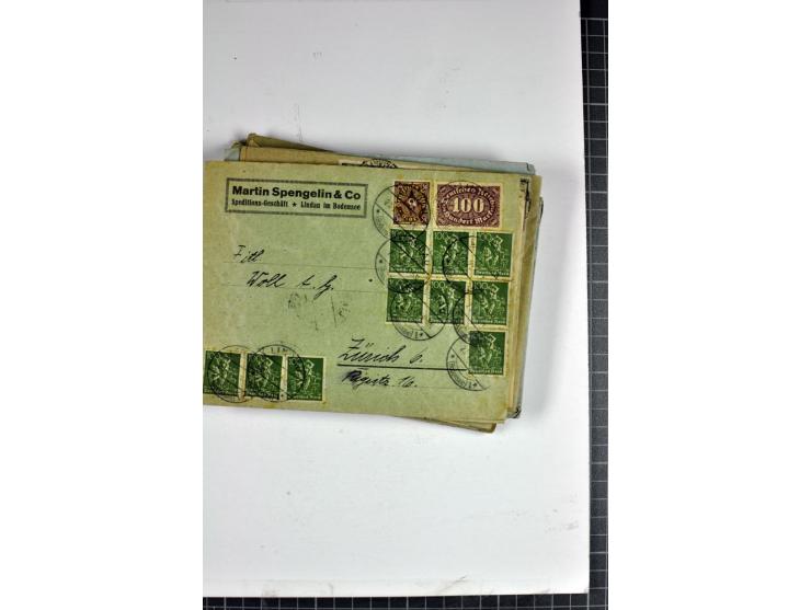 1898/1935, interessante Parie inkl. etwas Bayern mit ca. 70 Briefen, Karten und Ganzsachen, Schwerpunkt Infla mit Auslandsfra